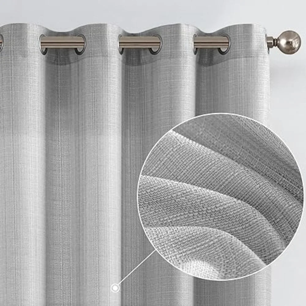 New Textured Linen Weave Grommet Curtain
